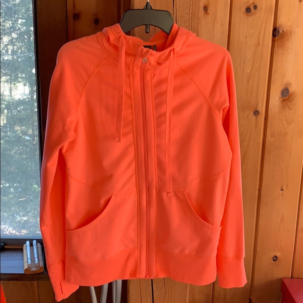 Zip front sweat jacket with hoodie